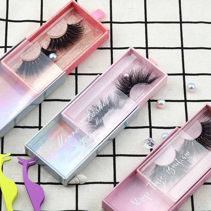 3D mink lashes custom packaging with private logo QC03
