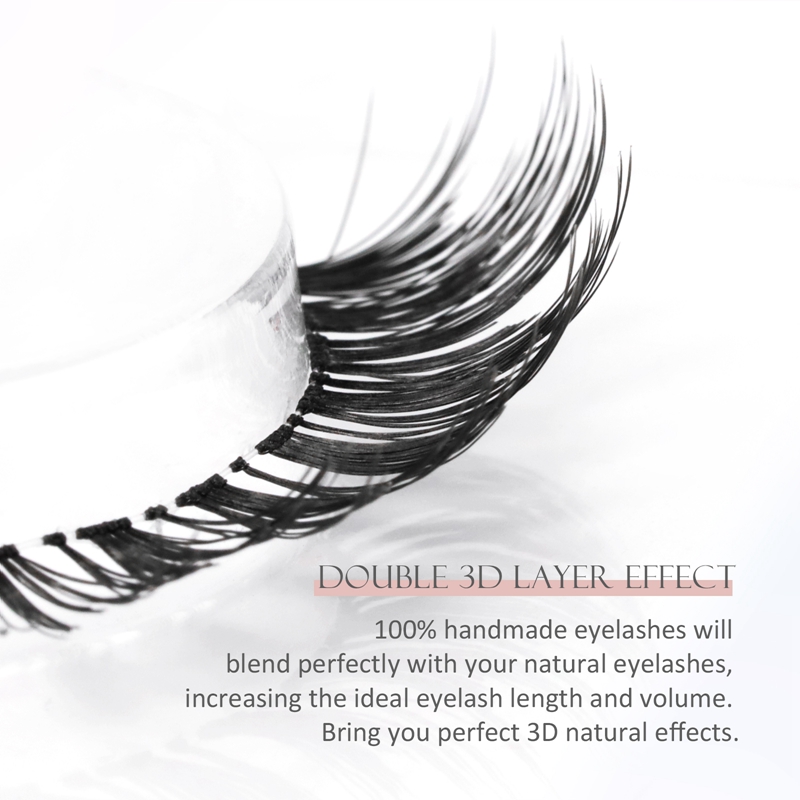 Hand Tied Silk Lashes 100% Handmade Clear Band Natural Lashes Manufacturer HZ