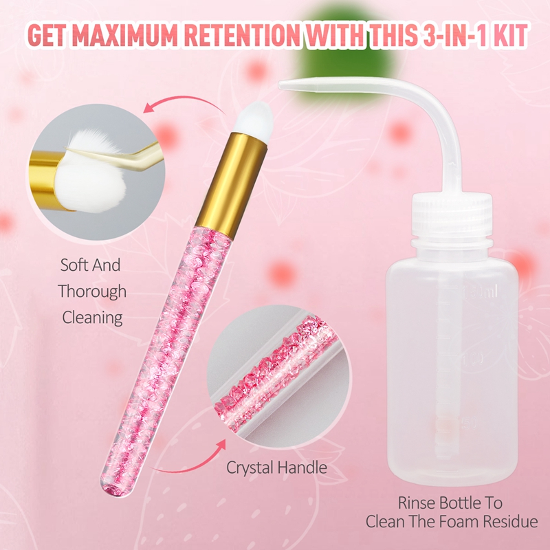 Wholesale Best Lash Shampoo 100ML Lash Cleaning Kit with Rinse Bottle Brush HZ