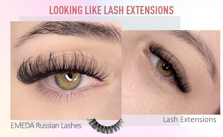 Russian Strip Lashes D Curl Wholesale UK/USA with Customized Packaging Box HZ