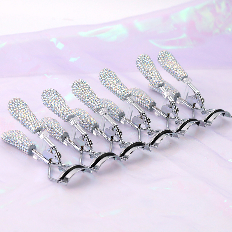 Eyelash Curler Silver Bling with Diamond Stainless Steel Best Professional Tool for Lashes Curls Wholesale 