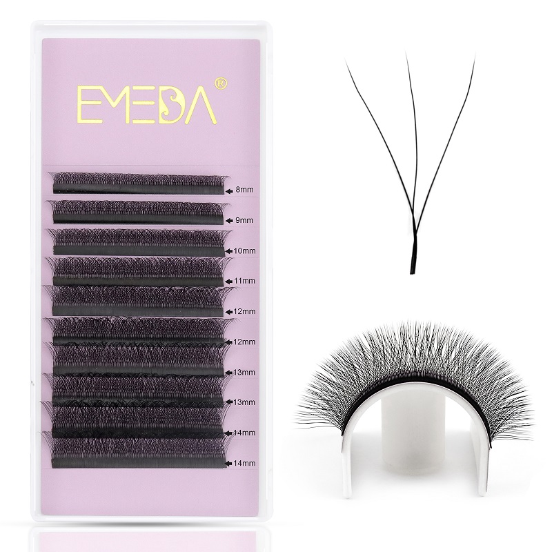 Wholesale Premade Fan W Shape Lashes New Style Clover Eyelash Extensions 3D Self Fanning HZ