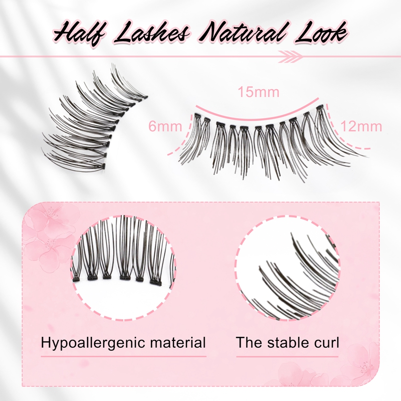 Wholesale Half Lashes Natural Cat Eye Volume False Eyelashes 10 Pairs Pack HZ