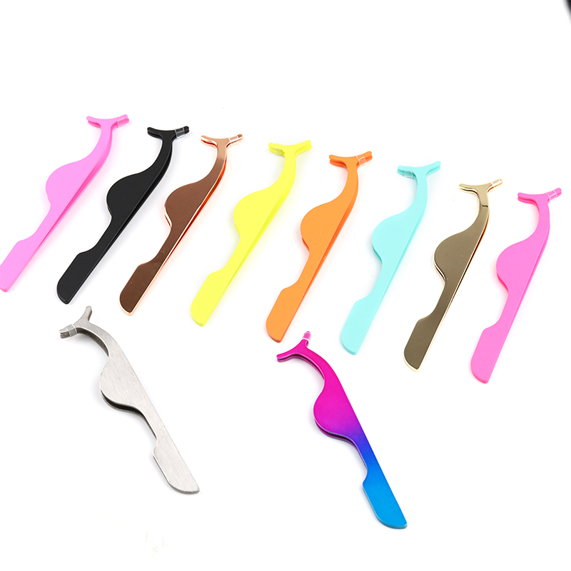 Factory Price Colorful Tweezers Strip Lashes Tweezers USA MS06