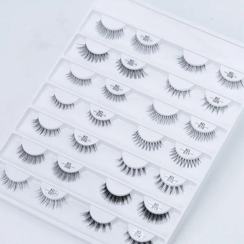 Strip Lashes Wholesale Clear Band 8D Daily Makeup Cheap Price Private Label