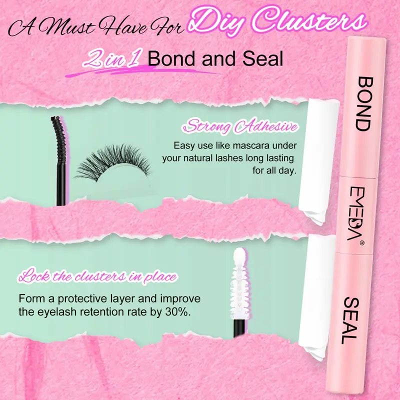 DIY Lash Extension Kit 40D 280 Clusters With Lash Bond And Seal Custom Packaging Wholesale USA