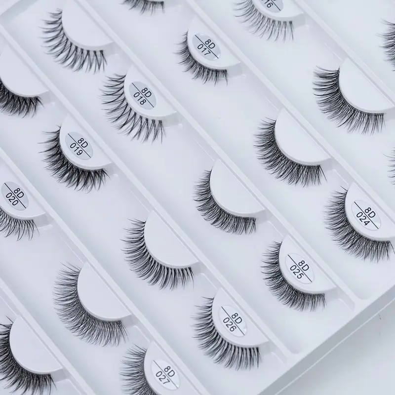 Strip Lashes Wholesale Clear Band 8D Daily Makeup Cheap Price Private Label