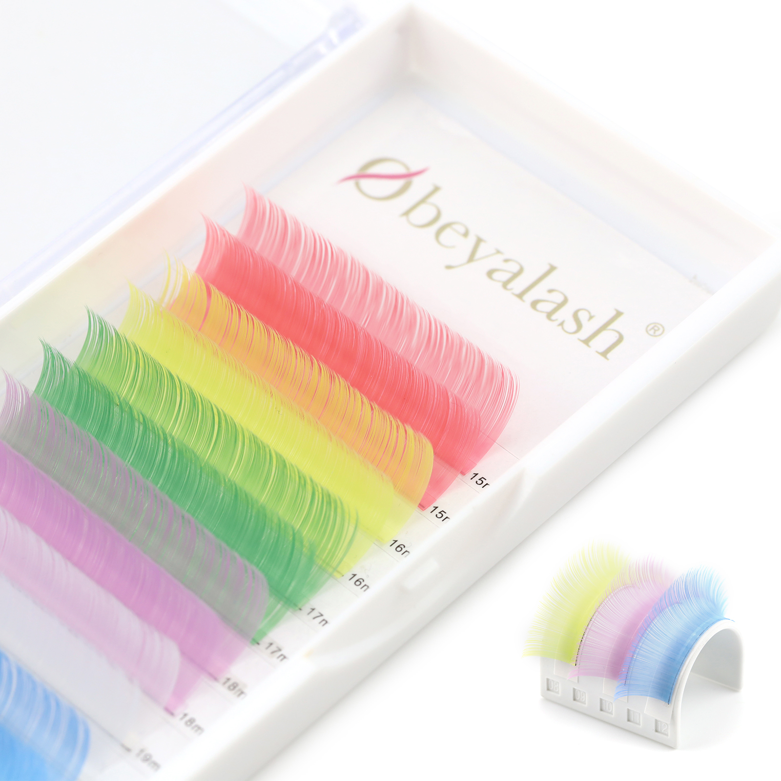 Rainbow Colored lash extensions XJ02