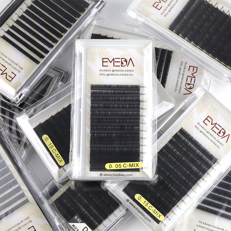Factory Wholesale Eyelash Extensions Matte Black Individual Volume Eyelash Extensions US HZ