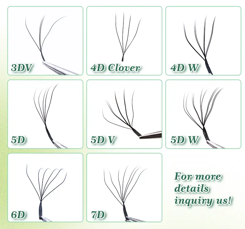 3D Clover Lashes 100% Cruelty Free Natural Automatic Flowering Fast Grafting Wholesale